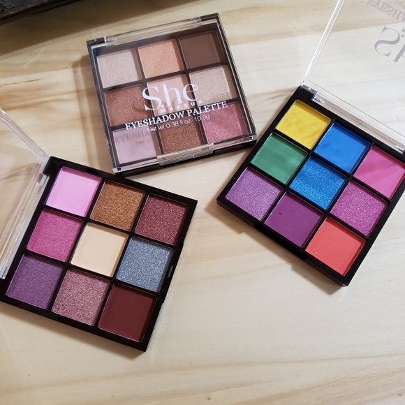 She Makeup 9 Color Eyeshadow Palette Mini Portable Sizes 3 Styles to Choose From - Picture 2 of 10